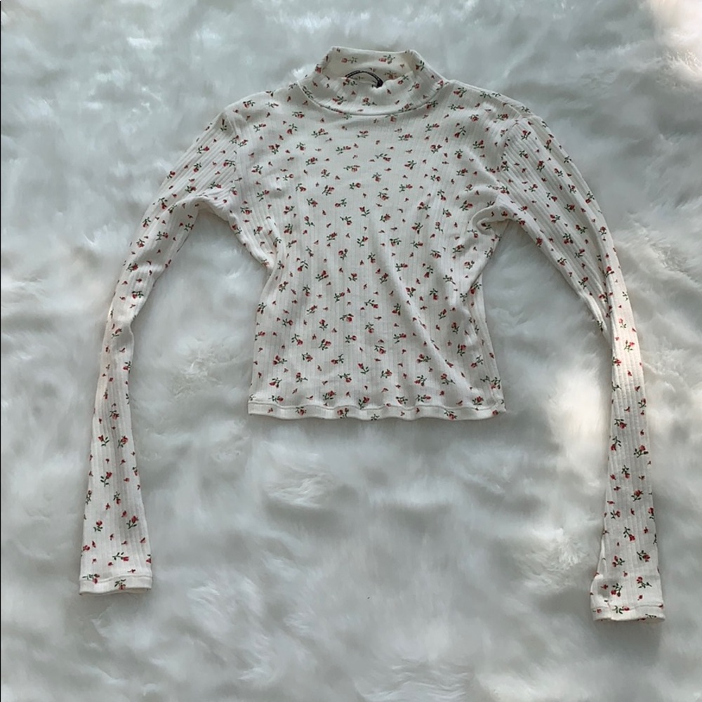Brandy Melville Floral Mock Neck